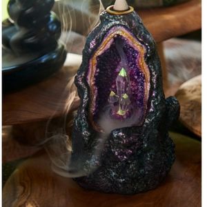 Crystal Tower Backflow Incense Burner with LED